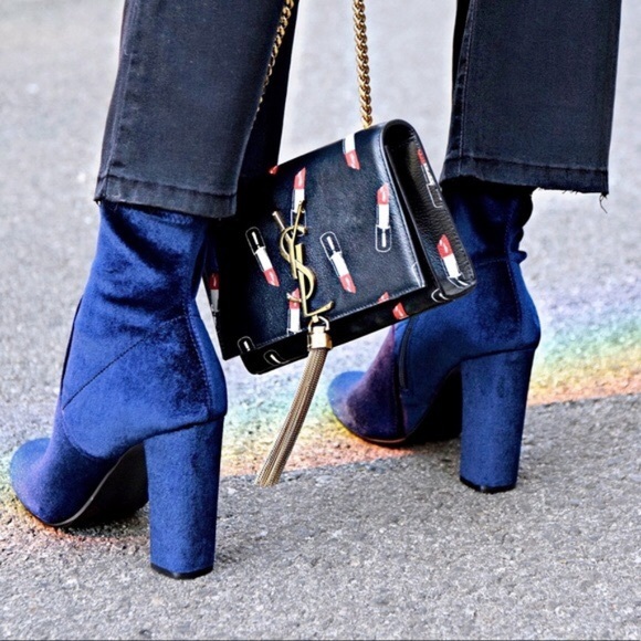 Steve Madden Shoes - SALE Steve Madden Blue Velvet Sock Booties